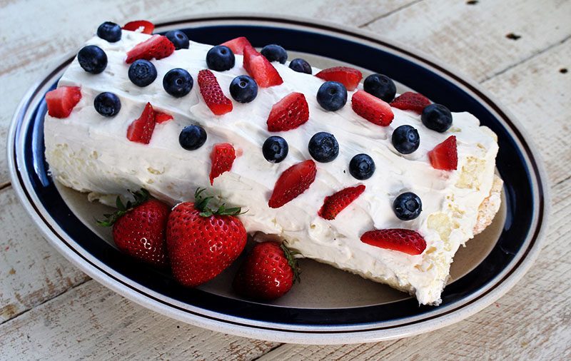 Triple Berry Angel Food Cake Roll