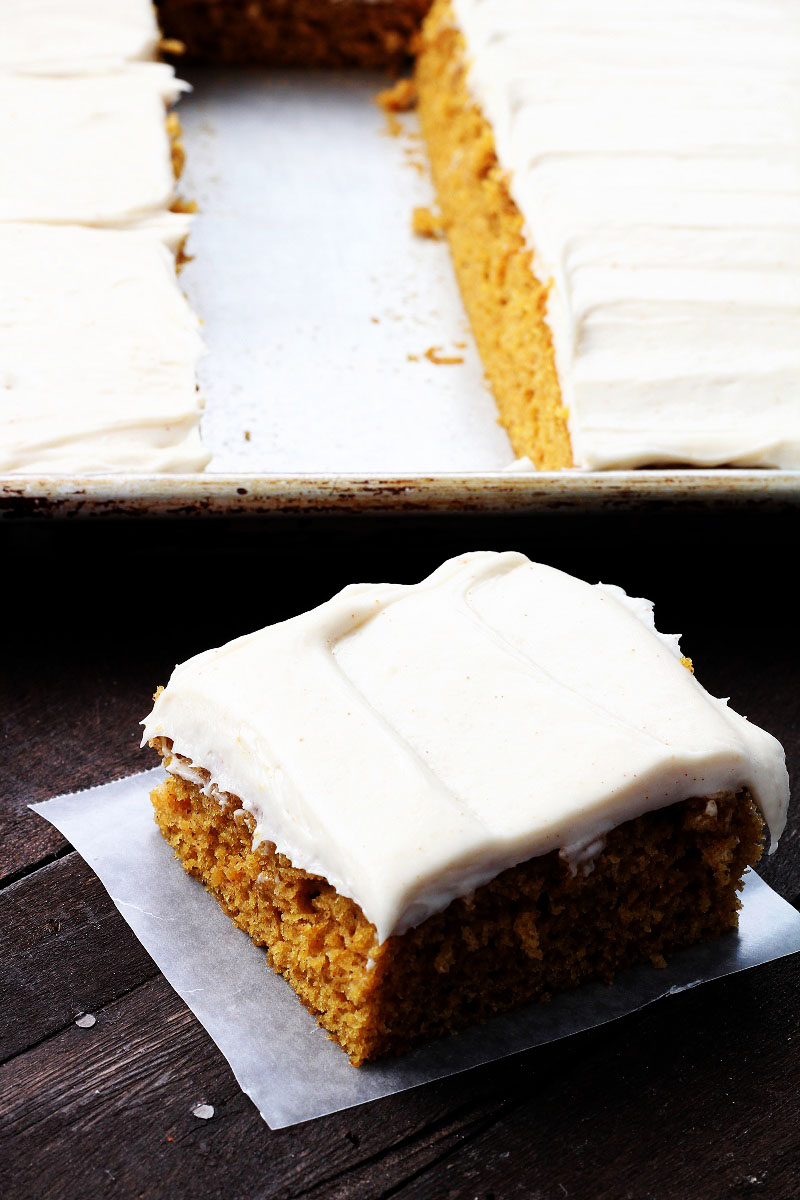 Pumpkin Brownies With Brown Butter Cream Cheese Frosting