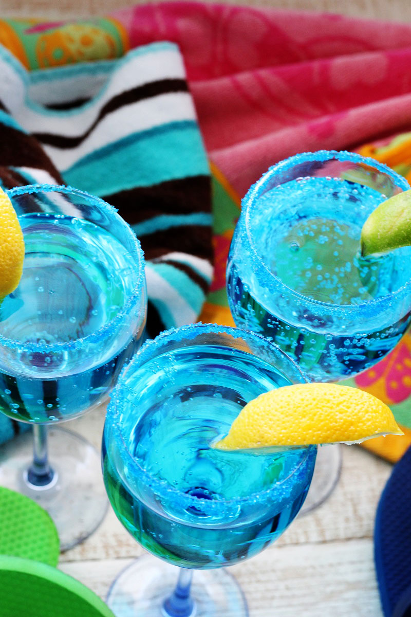 Sparkling Blue Hawaiian Mocktail