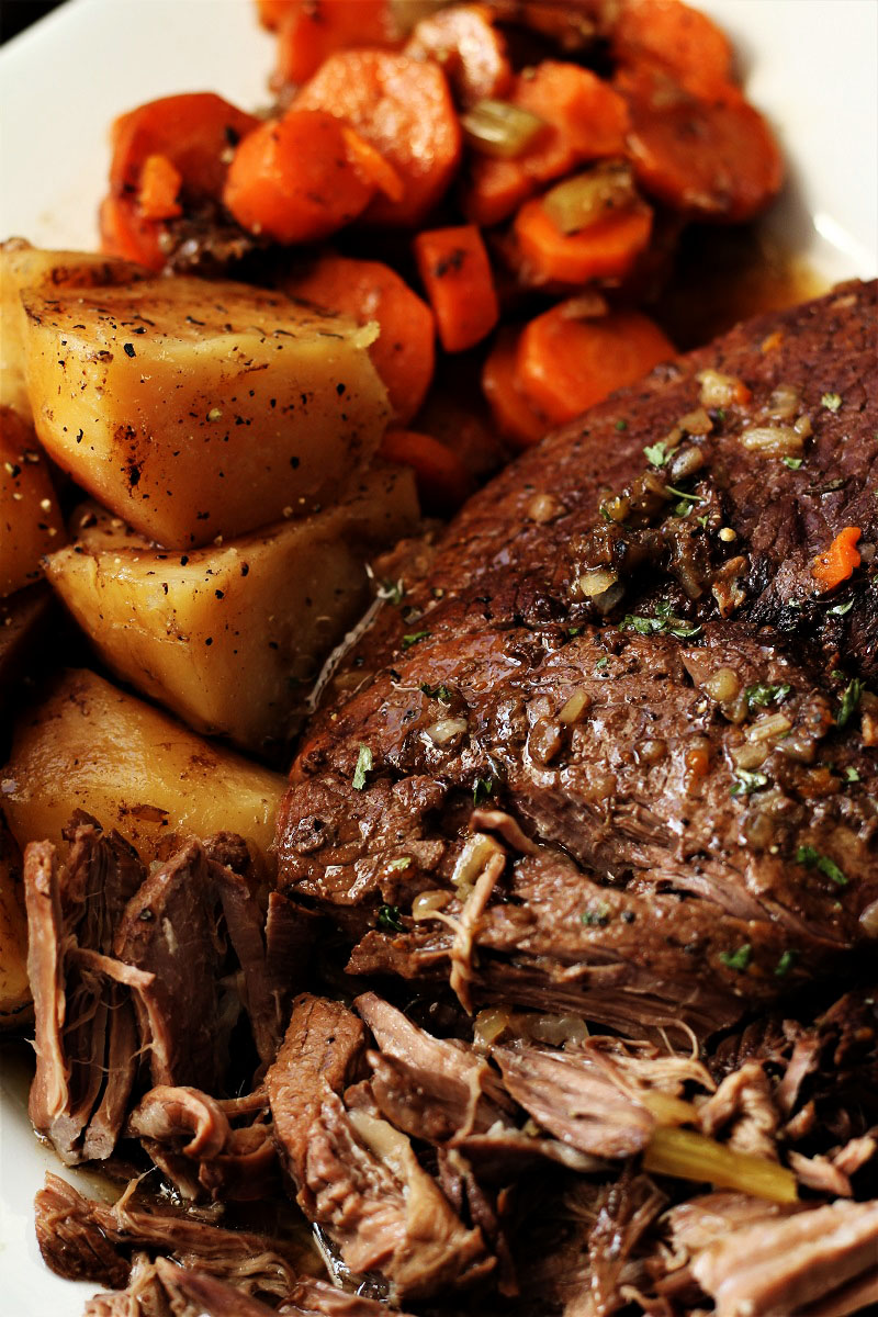 Crockpot Roast (With Carrots & Potatoes) - Chelsea's Messy Apron