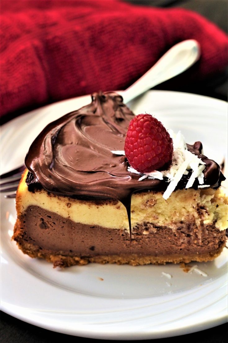 Double Chocolate and Vanilla Cheesecake