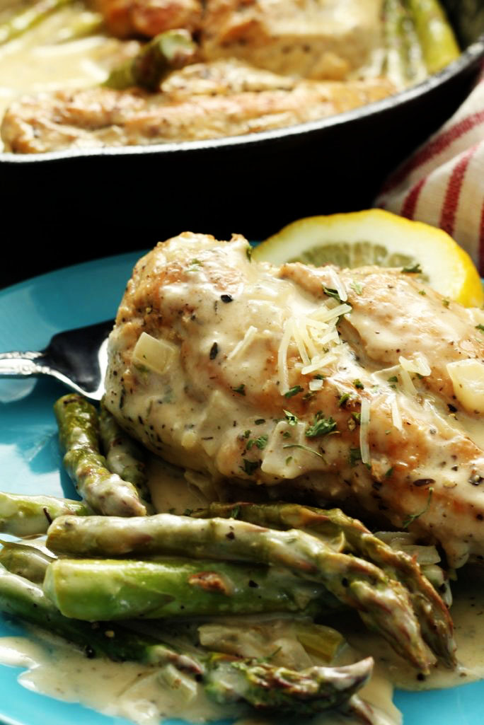 Creamy Asparagus With Lemon Chicken - My Recipe Treasures