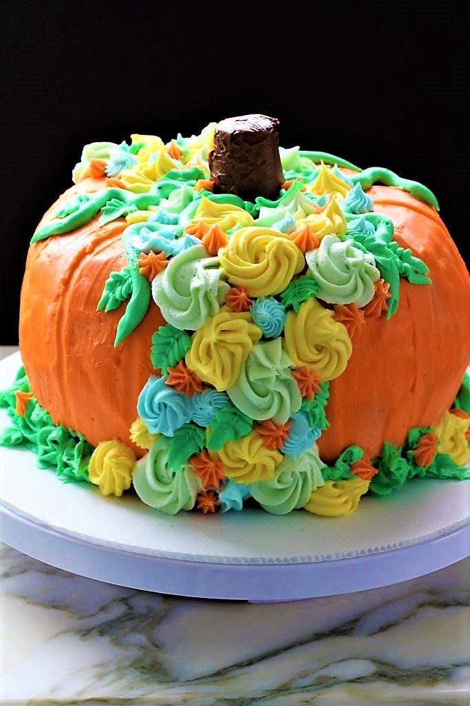 Fall Garden Pumpkin Cake - My Recipe Treasures