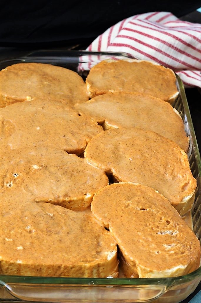 Pumpkin Cream Cheese Baked French Toast