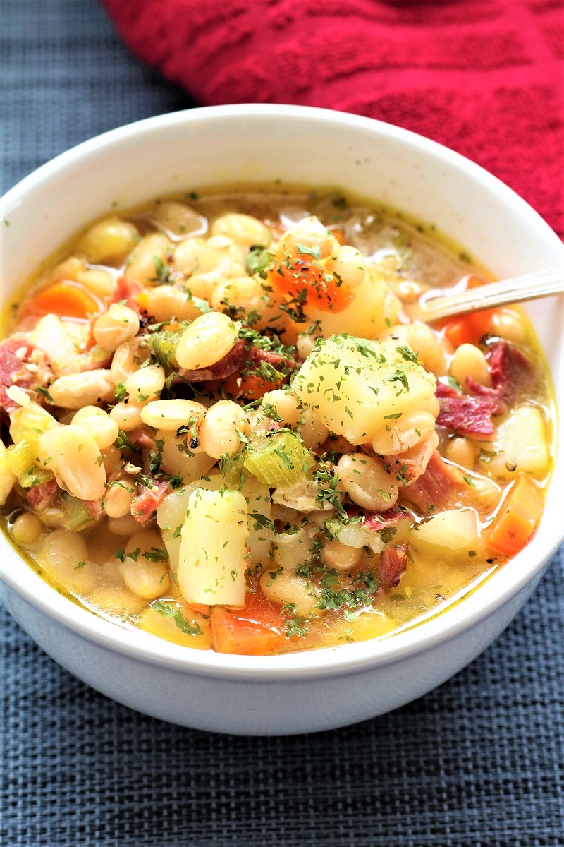 Instant Pot Ham and Bean Soup - My Recipe Treasures