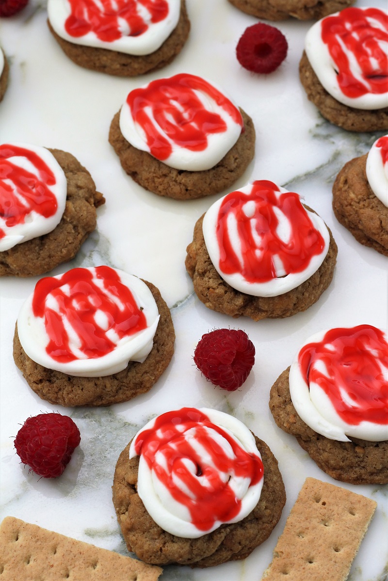 Copycat Crumbl Raspberry Cheesecake Cookies