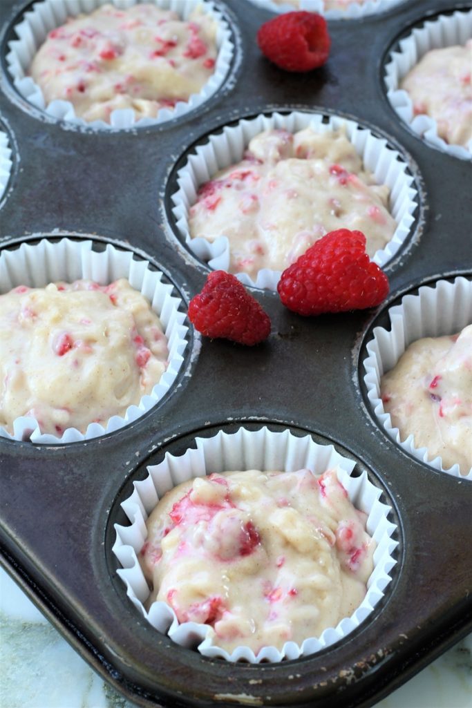 Easy Raspberry Almond Muffins