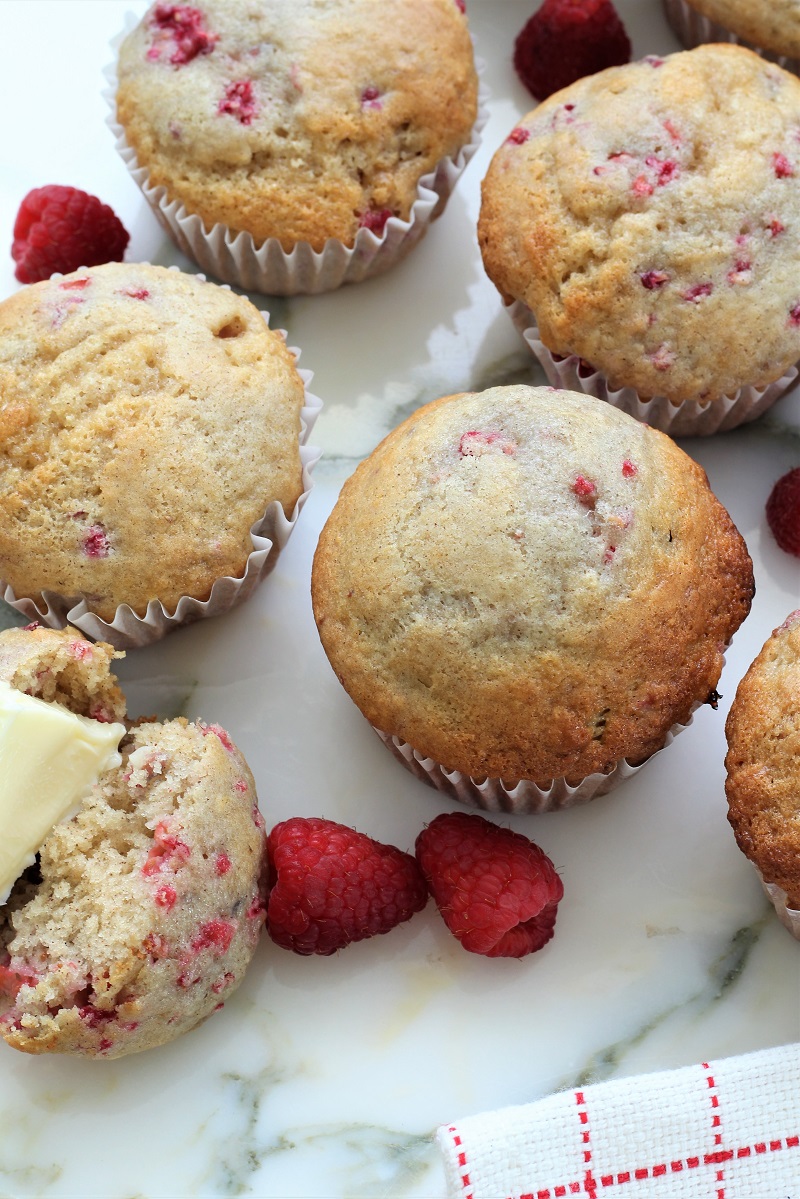 Easy Raspberry Almond Muffins