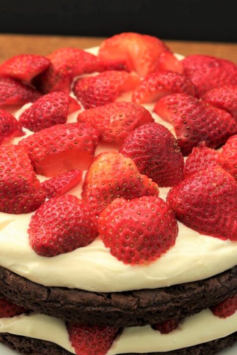 Strawberry Brownie Torte - My Recipe Treasures