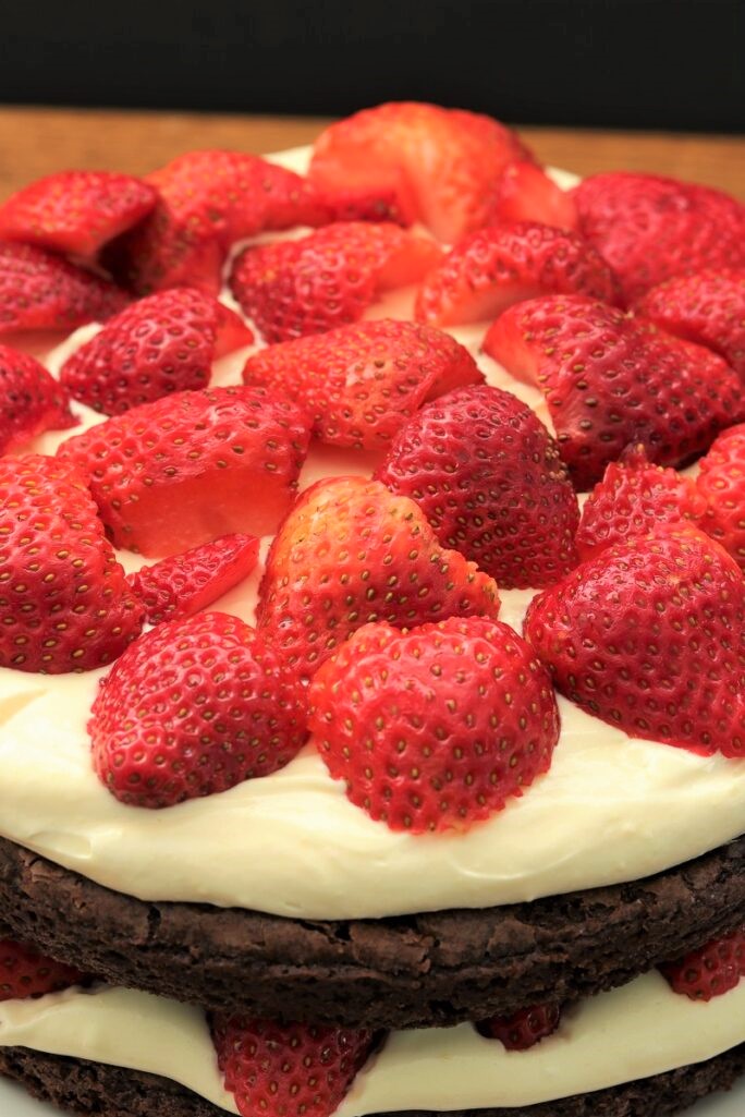 Strawberry Brownie Torte