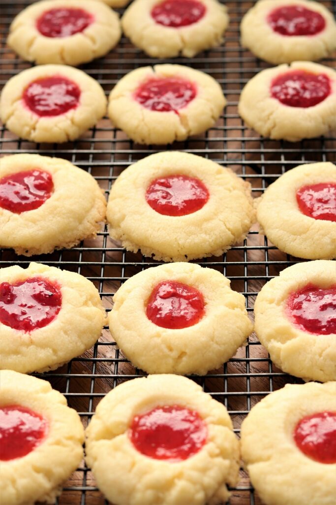 Thumbprint Raspberry Almond Cookies