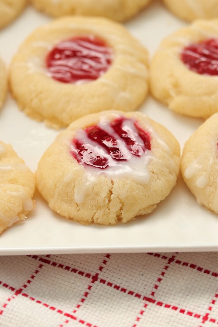 Thumbprint Raspberry Almond Cookies