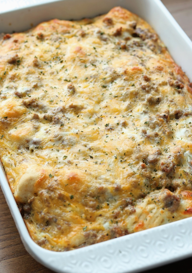 Sausage, Egg and Cheese Biscuit Casserole