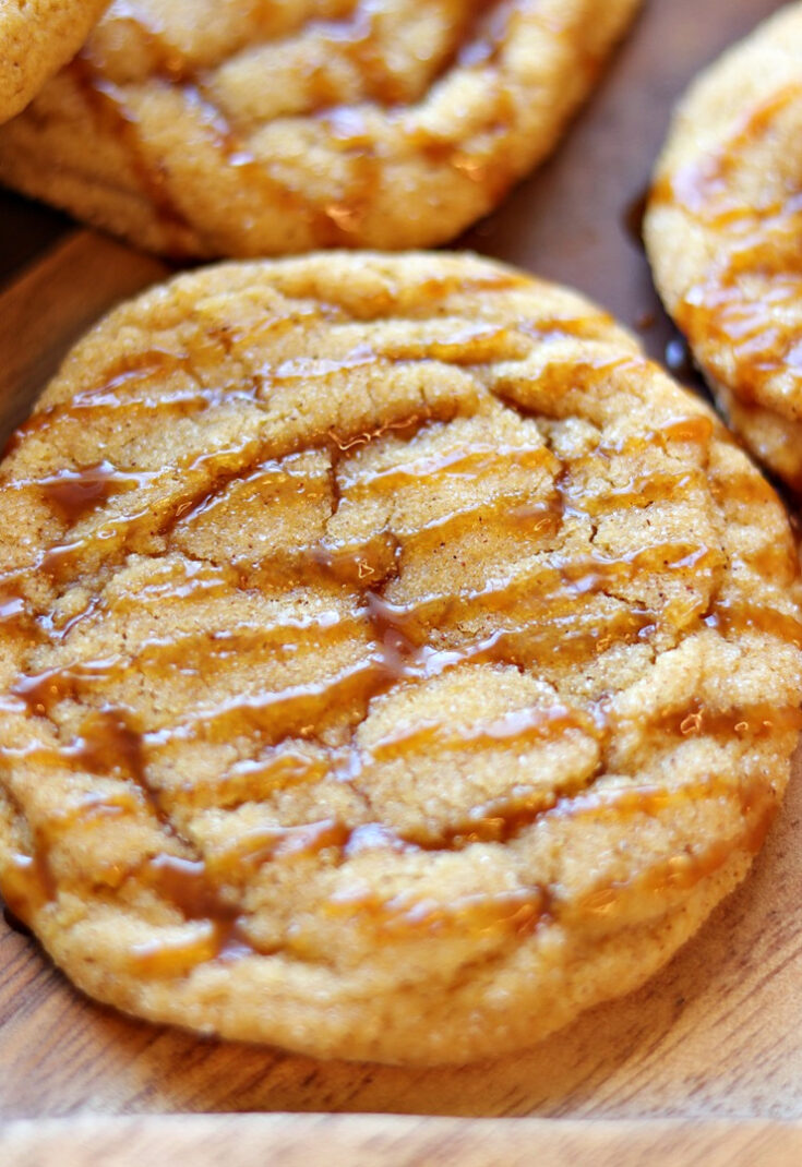 Pumpkin Cheesecake Caramel Cookies