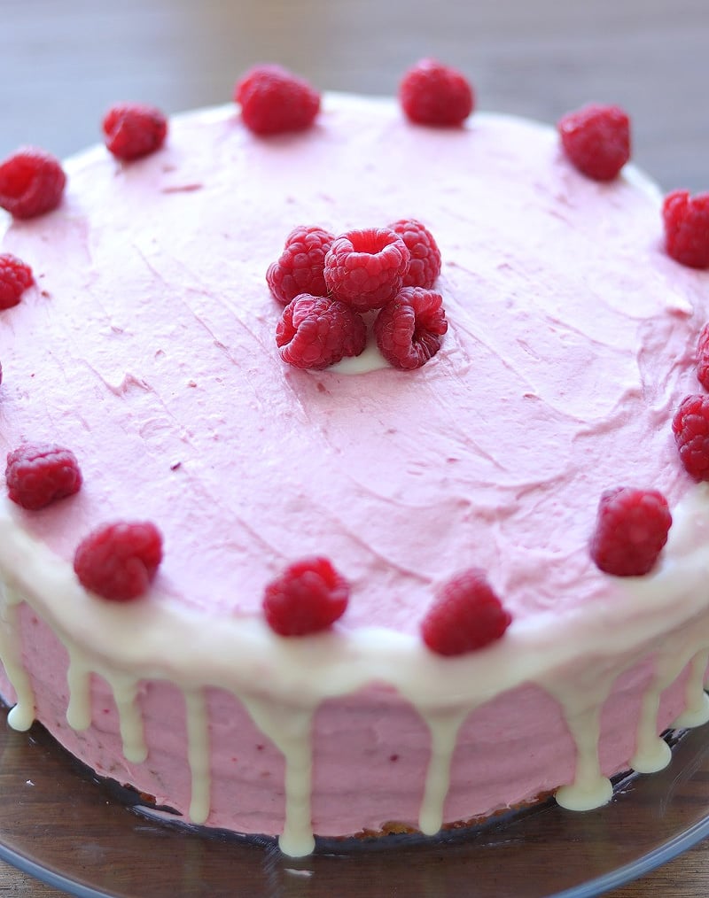 White Chocolate Raspberry Cake